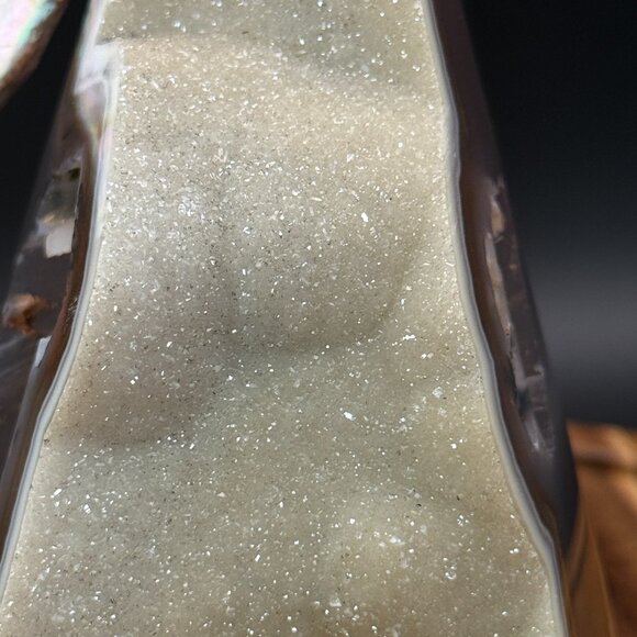 Agate Chalcedony Druzy Diamond Power Point Tower Crystal Geode - Picture 8 of 8